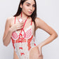 Red and white lace nurse lingerie bodysuit with stethoscope, playful roleplay costume for intimate nights.
