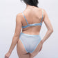 Back view of blue lace teddy bodysuit, elegant lingerie perfect for gifting, anniversaries, or wedding nights.