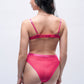 Back view of pink embroidered teddy bodysuit, sexy lingerie designed for bridal nights and bedroom looks.