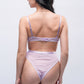 Back view of purple embroidered teddy bodysuit, sheer lingerie for weddings, bridal trousseau or anniversaries.