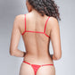 Back view of red thong lingerie with adjustable straps, bold intimate wear for special occasions or gifting