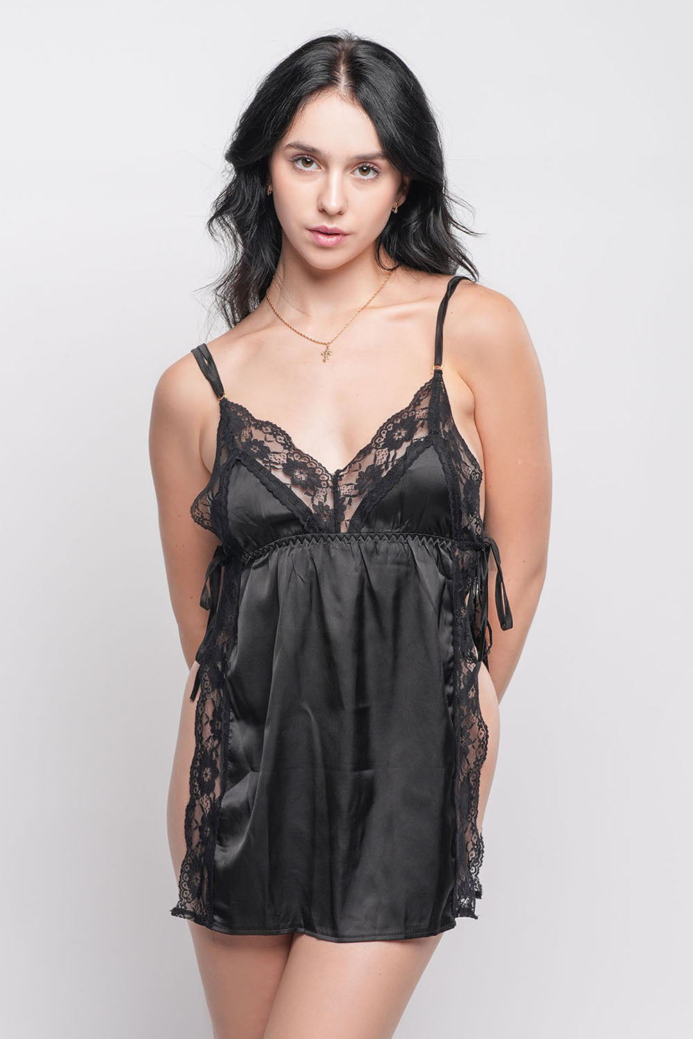 Side Knots Satin Nightwear