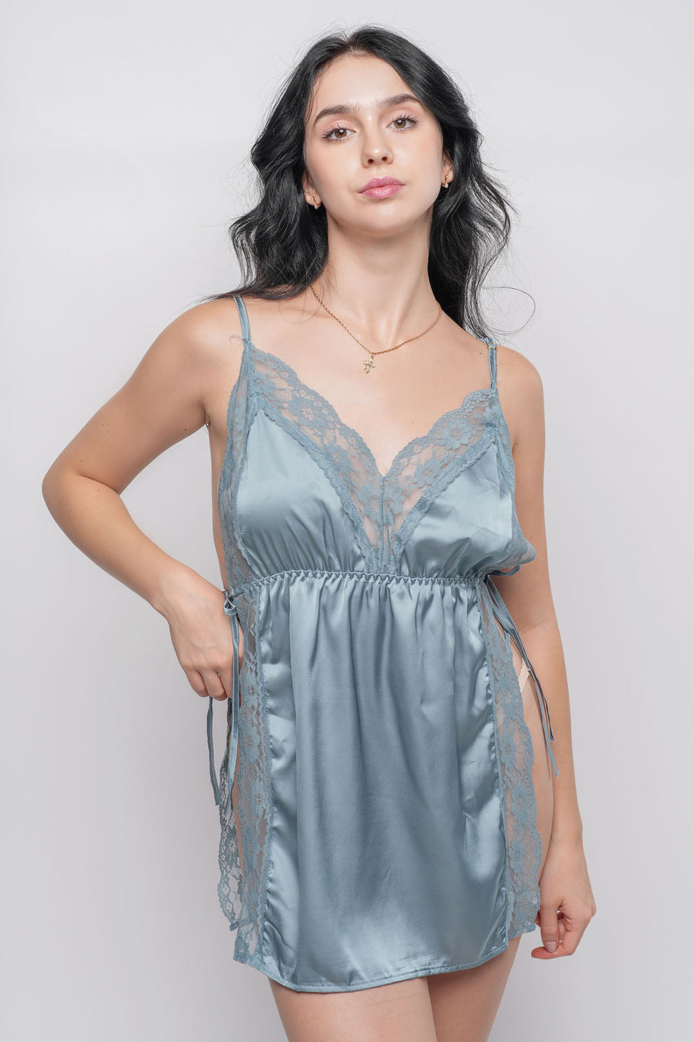 Side Knots Satin Nightwear