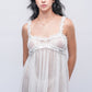White sheer babydoll dress with ruffle straps, delicate nightwear for honeymoon or romantic bedroom moments