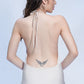 Backless cream babydoll nightwear with tie-up detail, sensual bedroom lingerie style.