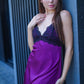 Chic WINE babydoll lingerie with soft flowy design, ideal for honeymoon nights and anniversary surprises.