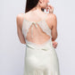 Back view of satin lace babydoll lingerie with open back tie-up design, styled as a bedroom roleplay costume for special occasions like honeymoons and anniversaries.