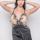 Midnight Satin Lace Babydoll