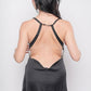 Midnight Satin Lace Babydoll